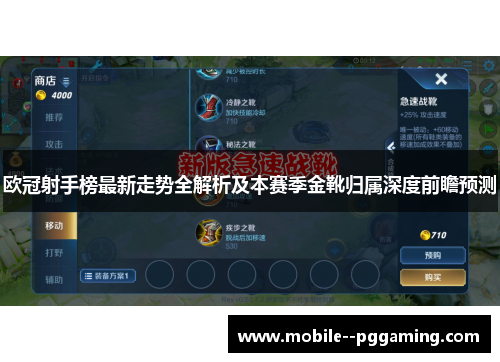 欧冠射手榜最新走势全解析及本赛季金靴归属深度前瞻预测